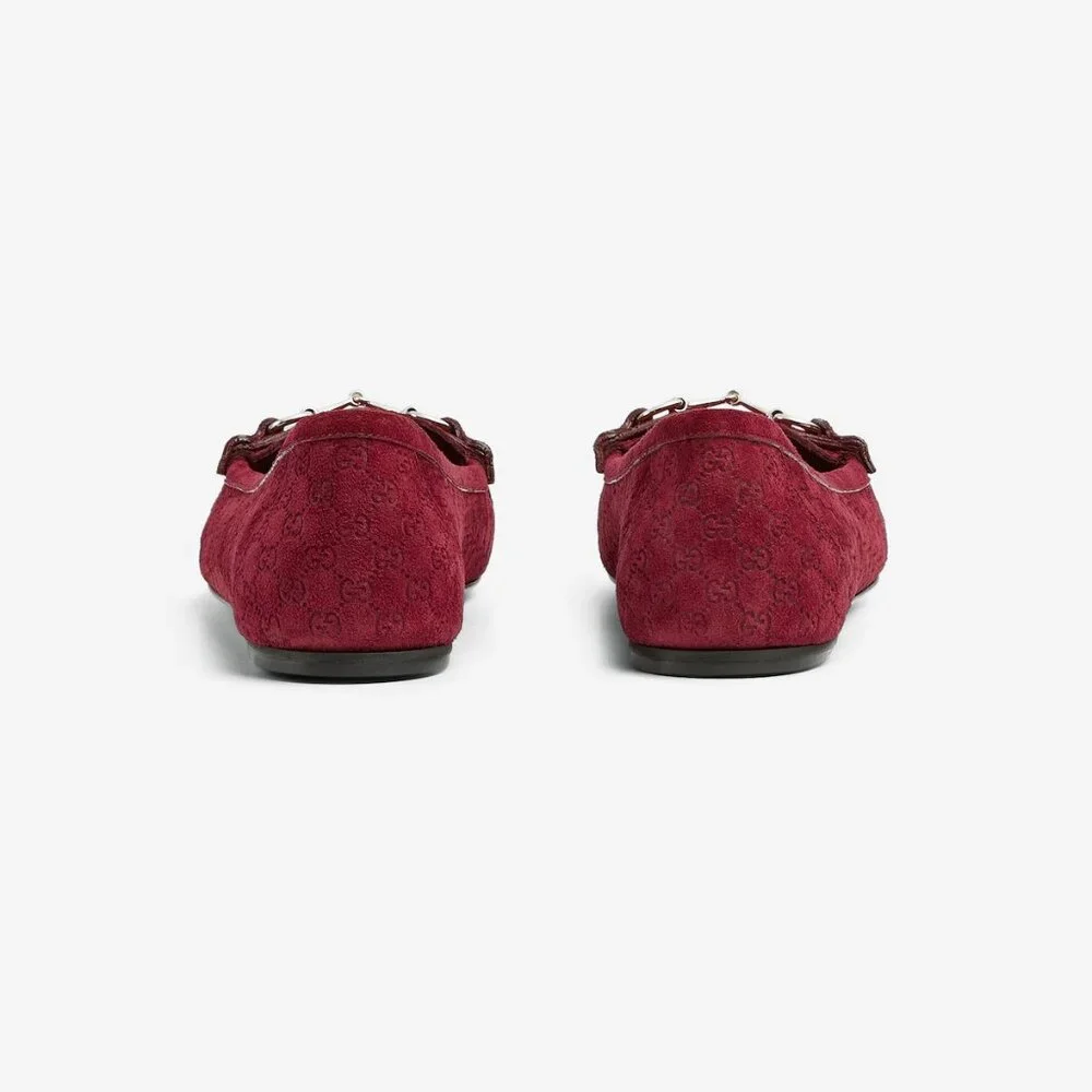 NEW GUCCI Women's Suede Kensington Horsebit Loafers EU 39.5 US 9.5 Ballet Flats - Picture 6 of 11